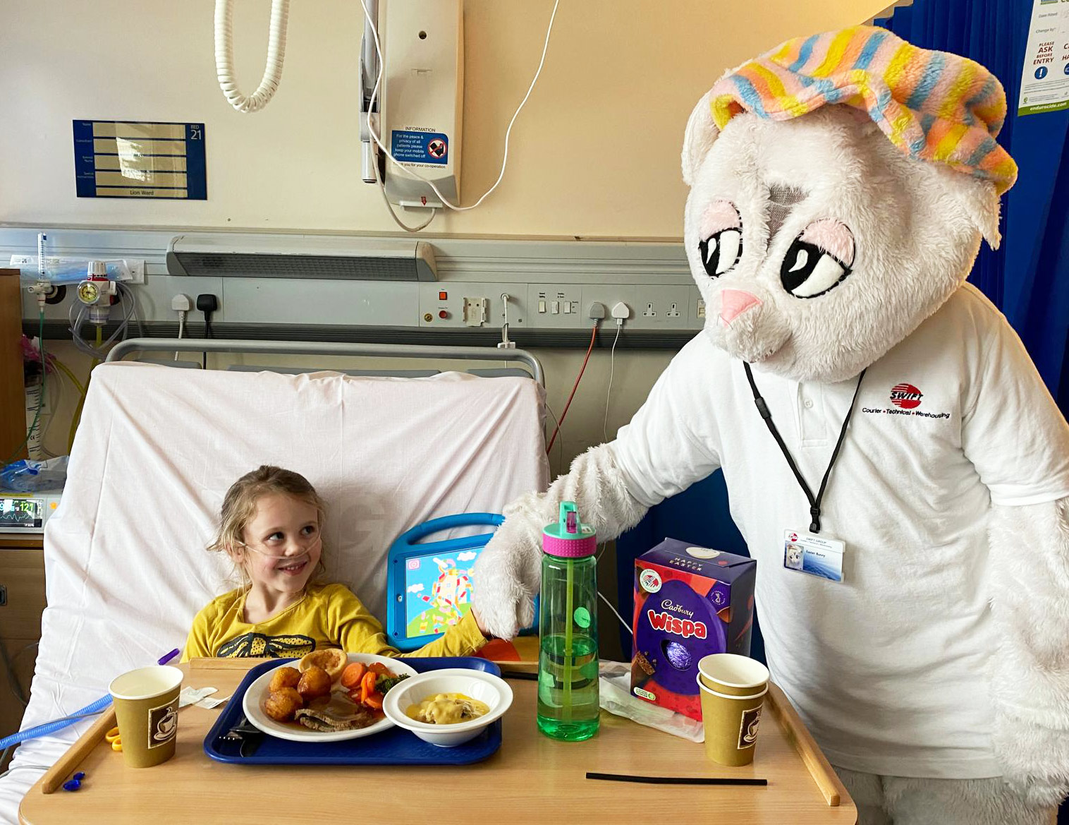 Easter Eggs delivered to Royal Berkshire Hospital by Swift Couriers