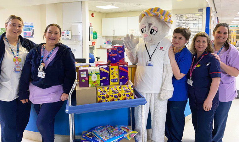 Easter Eggs delivered to Royal Berkshire Hospital by Swift Couriers