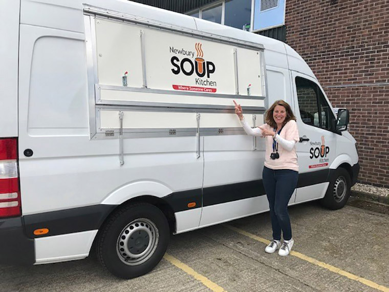 Meryl and the new food van kitchen on wheels!
